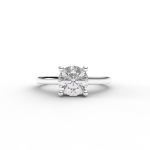 Anillo Solitario Minimalista para Mujer, Oro Amarillo/Blanco/Rosa de 14k, Diamante de Laboratorio con Corte Redondo, Certificado IGI, Chapado en Rodio - Product Image 6