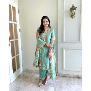 Conjunto de Top y Pantalones Plazzo de Fiesta para Mujer, Hermoso Conjunto con Dupatta - Product Image 3