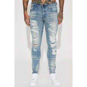 Men's High Waist Casual Urban Style <b>Denim</b> <b>Trousers</b> Streetwear Workout Mom Jeans in Harem Boyfriend Style - Product Image 3