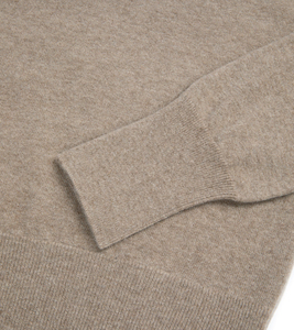Top Quality Hot Sale Men's Beige Cashmere <b>Pullover</b> <b>Sweater</b> Solid Color Knitted Regular Sleeve Autumn Wear Standard Thickness - Product Image 3