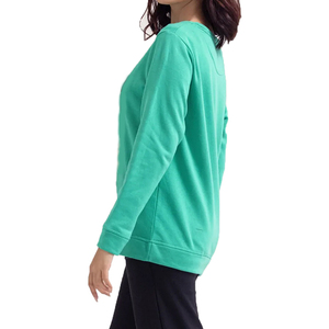 Sudadera Formal con Capucha para Mujer, Cuello Redondo, Oversize, Color Sólido, Hombros Caídos, Manga Larga, Tejido de Algodón, Logotipo Frontal, Otoño - Product Image 4