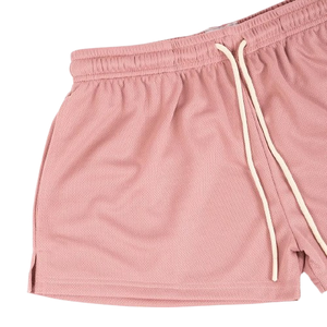 <b>Womens</b> Athletic Pink Rose Color Mesh <b>Shorts</b> Breathable Fabric Custom Printing Gym <b>Shorts</b> Machine Wash Mesh <b>Shorts</b> - Product Image 2