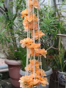 Orange Pearl Flower Garland Hanging Floral Decoration for Wedding Mehndi Haldi Baby Shower Stage Backdrop - Product Image 4