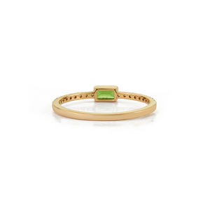 Customize Gemstone Handmade Tsavorite & Diamond <b>Stacking</b> Minimalist <b>Ring</b> Solid 14K Yellow Gold Wholesale Birthday Gift For Her - Product Image 6