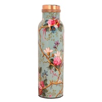 Bouteille d'eau en cuivre pur martelé de qualité supérieure 1L, anti-fuite, sans BPA, portable, pour usage au bureau, avec manchon de maintien noir