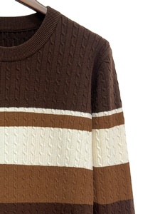 Pull à col roulé pour homme, manches longues, tricoté en polyester/coton, respirant, rayé, pour tenue du Nouvel An - Product Image 4