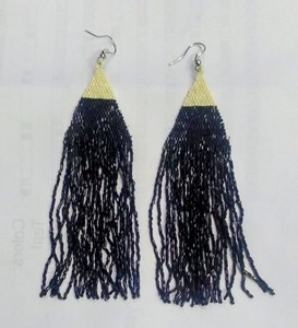 High Quality Ivory and Black Miyuki delica Beaded <b>Drop</b> <b>Earrings</b> Handmade Bohemian rice glass beads Trendy Gift beach Jewelry - Product Image 2