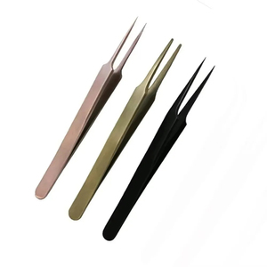 Pinzas de Acero Inoxidable de Alta Calidad para Pestañas, Color Rosa, Juego al por Mayor para Uso en Salón, con Logotipo Personalizado y Extensiones de Pestañas - Product Image 2