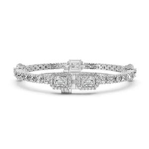 Pulsera de Diamantes y Esmeraldas Cultivadas en Laboratorio de Alta Gama Arin, Oro de 10 Quilates con Baño de Rodio, Joyería Fina para Mujer - Product Image 2