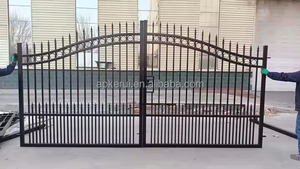 Porte coulissante électrique de haute qualité sécurité aluminium intimité extérieur <span class=keywords><strong>fer</strong></span> <span class=keywords><strong>forgé</strong></span> avec modélisation 3D - Product Image 3