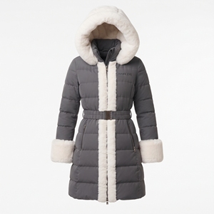 Women's Long Padded Winter Jacket <b>Belted</b> Hooded Quilted Puffer <b>Coat</b> Fur Trim Hot Outdoor Style Casual Cold Weather Outerwear New - Product Image 4