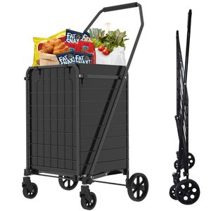 Carrello Pieghevole per la Spesa con Ruote Girevoli a 360 Gradi, Carrello Portaoggetti con Ruote Rotanti a 360 Gradi, Carrello Girevole - Product Image 1