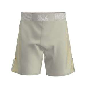 Pantalones Cortos Deportivos Casuales para Hombre, Color Verde Oliva, con Estampado Lateral Amarillo, de Secado Rápido, Cintura Media, Tejido de Punto con Spandex, 180g - Product Image 1