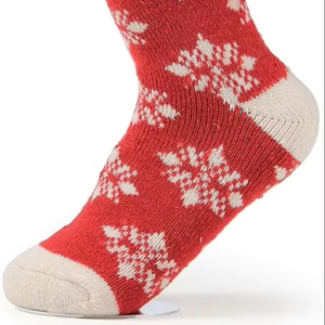 Red Christmas Snowflake Crew Ankle <b>Socks</b> <b>Wool</b> Breathable Winter Yoga & Basketball Casual Wear for Adults - Product Image 1