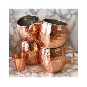 classic copper plated moscow mule <b>mugs</b> designed for cold beverages enhancing presentation in kitchen dining and bar area - Product Image 2