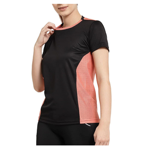 Camiseta Deportiva Personalizada para Mujer, con Bloques de Color, Malla Transpirable, Cuello Redondo, Secado Rápido, Corte Ajustado, 100% Poliéster, para Primavera/Verano - Product Image 1