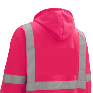 Sweat à capuche de travail haute visibilité imperméable de qualité supérieure à manches longues avec bande réfléchissante, service OEM - Product Image 4