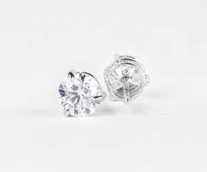 Hot 18K Solid Gold IGI Certified Lab Grow Diamond <b>Stud</b> Earrings Pair Three Prong Minimalist Martini <b>Stud</b> Earring Pair For Gift - Product Image 1