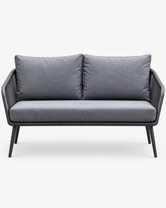 Ensemble de canapés de patio en rotin moderne pour l'extérieur, 4 pièces, avec coussins gris - Product Image 4