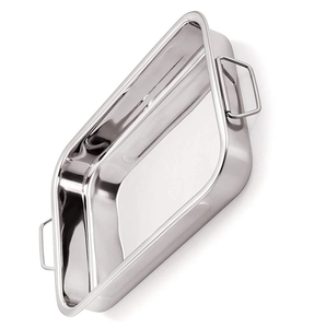 Finest Quality Reasonable Price Stainless Steel Serving <b>Tray</b> With Handle Tableware Food <b>Storage</b> <b>Tray</b> - Product Image 1
