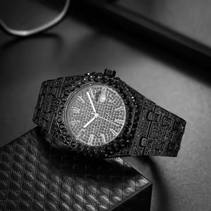 Elegante Reloj de Pulsera de Cuarzo Analógico con Diamantes de Moissanita para Hombre, Diseño Moderno con Incrustaciones de Diamantes para Fiestas - Product Image 5