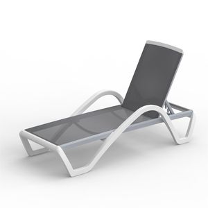 Adjustable Aluminum Patio Chaise <b>Lounge</b> All-Weather Gray Sun Lounger for <b>Pool</b> and Lawn 1 Lo - Product Image 1