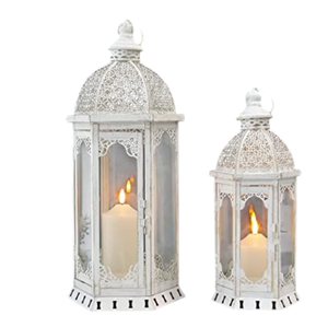 Lanterne à bougie moderne de luxe en métal et verre pour la maison, le jardin, élégante, décorative pour l'extérieur, Noël, Pâques, suspendue, faite à la main - Product Image 5