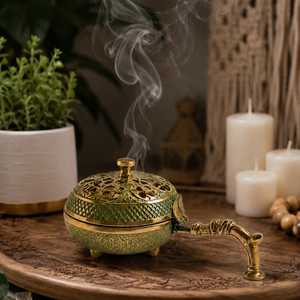 Handcrafted Brass Incense Burner Bakhoor Burner <b>Oud</b> Burner Charcoal Censer Aroma <b>Diffuser</b> Home Decor OEM ODM Gift - Product Image 4