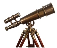 Télescope en laiton finition antique sur trépied en bois réglable décor de sol nautique cadeau maritime personnalisé pour l'affichage à la maison