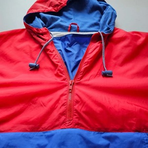unisex Color Block <b>Red</b> Blue Windbreaker <b>Hooded</b> Anorak <b>Jacket</b> Pullover Outdoor Waterproof Windproof Windbreaker Hoodies <b>Jackets</b> - Product Image 2