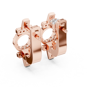 Pendientes de Aro Bali de Plata de Ley 925 Chapados en Oro Rosa de 18K con Circonita, Joyería de Diseño de Moda para Mujer - Product Image 4