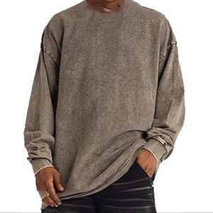 Sweat-shirts à capuche personnalisés en coton/polyester épais, effet délavé, brodés, de haute qualité pour hommes - Product Image 3