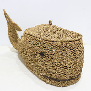 Artex Dong Thap Cesta de lavandería hecha a mano Cesta de mimbre con forma de animal para almacenamiento de ropa y juguetes - Product Image 6