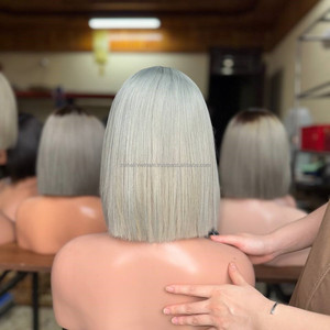 Pelucas de Cabello Humano al por Mayor, Cabello Virgen Vietnamita Liso Natural, Productos Capilares Sedosos y Suaves, Peluca Bob con Frente de Encaje - Product Image 4