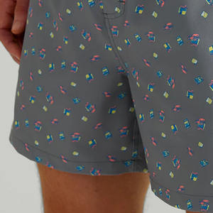 Dernier modèle de short de plage uni à impression numérique, logo personnalisé, taille élastique, décontracté, MOQ 10 pièces, antibactérien, extensible - Product Image 4