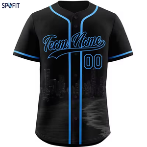 Custom Baseball <b>Jersey</b> Mens Short Sleeve Team Uniform 100% Polyester Printed <b>Sports</b> <b>Jersey</b> - Product Image 5