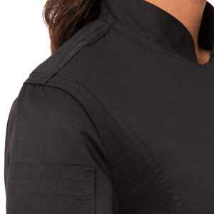 Veste de chef à manches courtes pour femmes, fermeture à boutons, uniforme de restaurant pour femmes, fabrication en usine, vestes de chef personnalisables à faible MOQ - Product Image 4