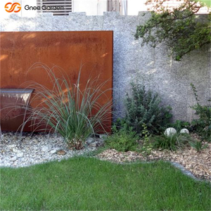 Fontaine cascade en acier Corten pour jardin extérieur, élément décoratif moderne avec éclairage - Product Image 6