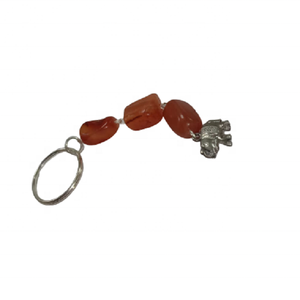 Pierre naturelle rouge cornaline Cube quartz éléphant porte-clés guérison pierre précieuse cristal porte-clés guérison grossiste - Product Image 3