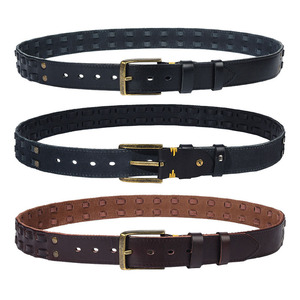 Cinturón de cuero genuino tejido a mano para hombre y mujer - Product Image 2