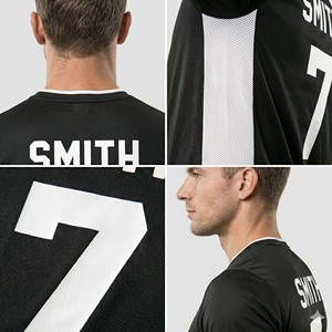 Men's Athletic Team Wear Black and White Blank Soccer Jersey Moisture Wicking Fitness Training T-Shirt - Product Image 5