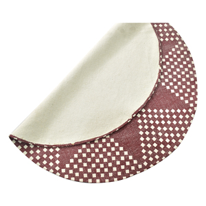 Tapis d'intérieur tissé à la main en tissage plat, terracotta roux, motif cercles pixelisés, style bohème, pour décoration de salon - Product Image 2