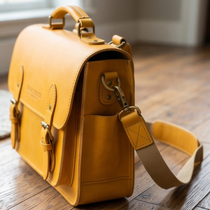Classic Genuine Leather Briefcase <b>Bags</b> Buckle Closure Durable Unisex Business Satchel Messenger Shoulder <b>Bag</b> Men Women - Product Image 1