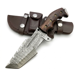Couteau Tanto Tracker en Acier Damas Fait Main avec Manche en Bois de Rose, Lame Fixe EDC pour la Chasse – Vente en Gros, Fabricant et Fournisseur - Product Image 1