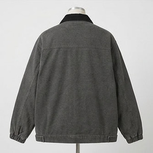 Veste de travail en toile verte pour homme, coupe classique, style vintage, effet délavé, fermeture éclair, coupe ajustée, veste pour homme - Product Image 4