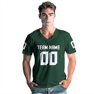 Maillot de sport personnalisé pour homme, col en V, manches courtes, t-shirt d'entraînement pour équipe athlétique, respirant, fabrication OEM en gros par Rexfit - Product Image 2