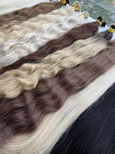 Prix de gros Extensions de cheveux en vrac Cheveux humains vierges vietnamiens Double Noyau 100 grammes Couleurs foncées 8 pouces - Product Image 4