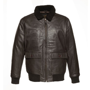 Blouson aviateur en cuir véritable pour homme, col en fausse fourrure, coupe-vent, style motard, veste d'hiver décontractée avec fermeture éclair - Product Image 4