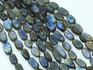 Labradorite Tumble Bead-Multi Fire-Smooth Polished-8Inch Strand 12To16MM Approx-Natural <b>Stone</b> - Product Image 2