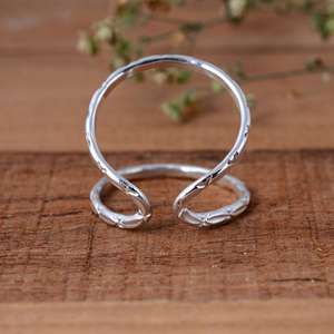 SHYAM JEWELRS Luxury Unisex 925 Sterling Silver Dotted Texture Splint <b>Ring</b> <b>Adjustable</b> Arthritis Joint Support - Product Image 4